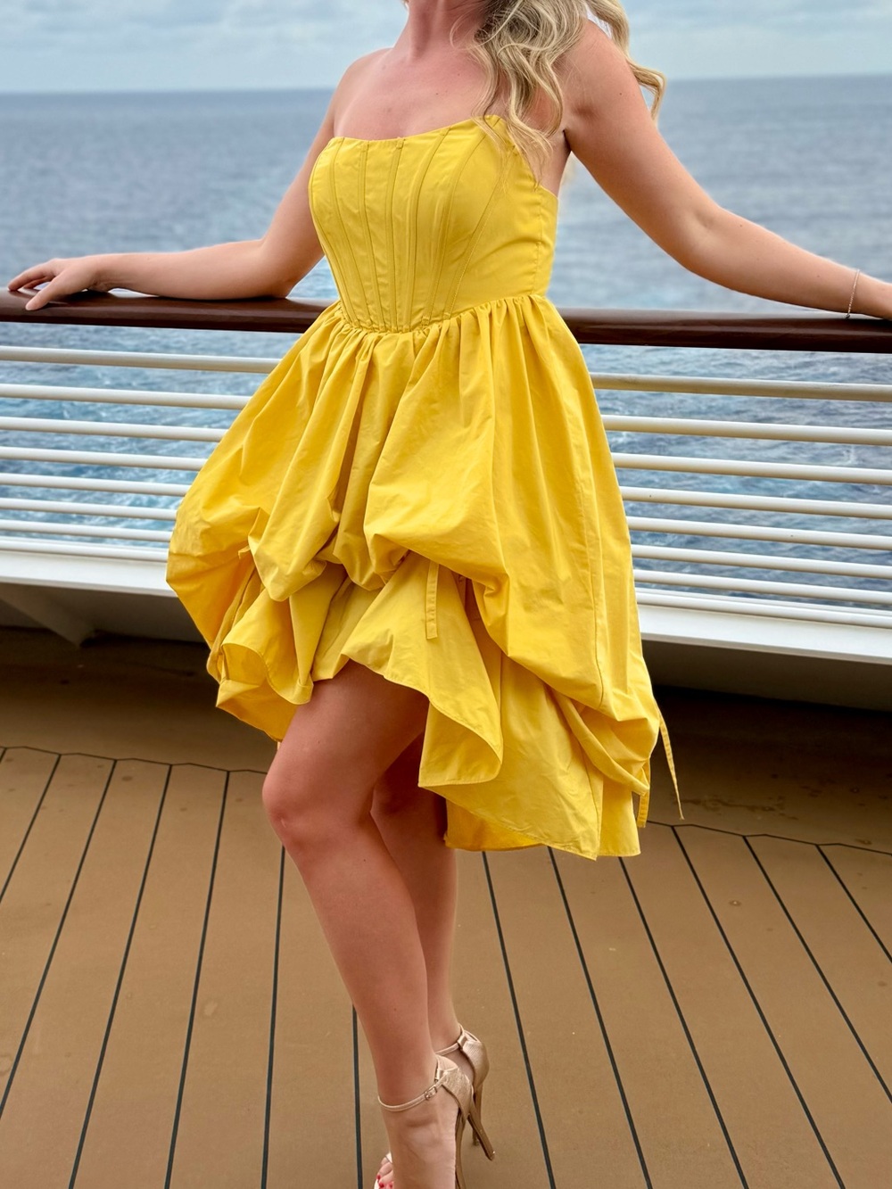 Anthropologie Yellow Strapless Dress